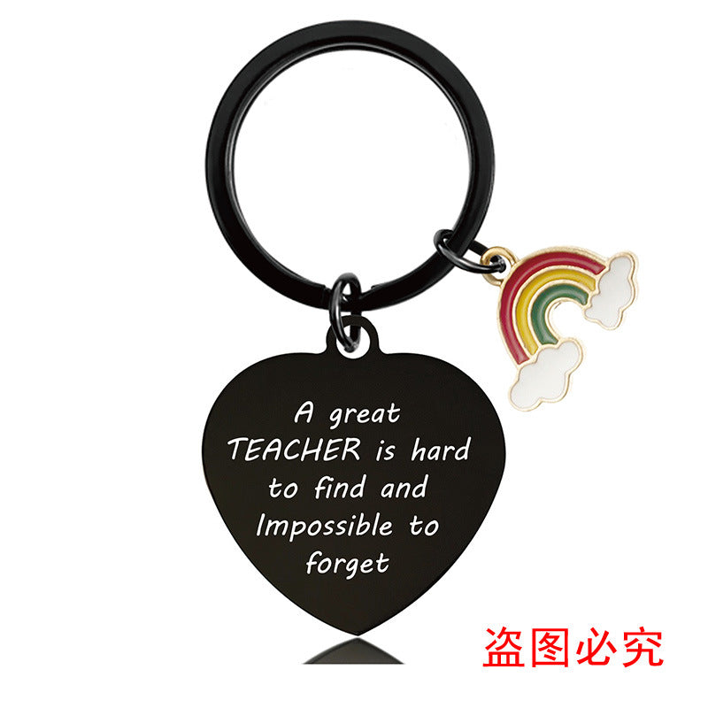 Wholesale Teacher's Day Stainless Steel Keychain Thanksgiving